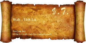 Vuk Tekla névjegykártya